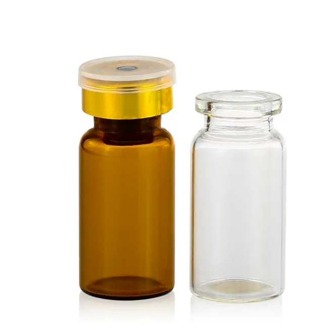 10ml clear amber Pharmaceutical tubular glass vial for injection