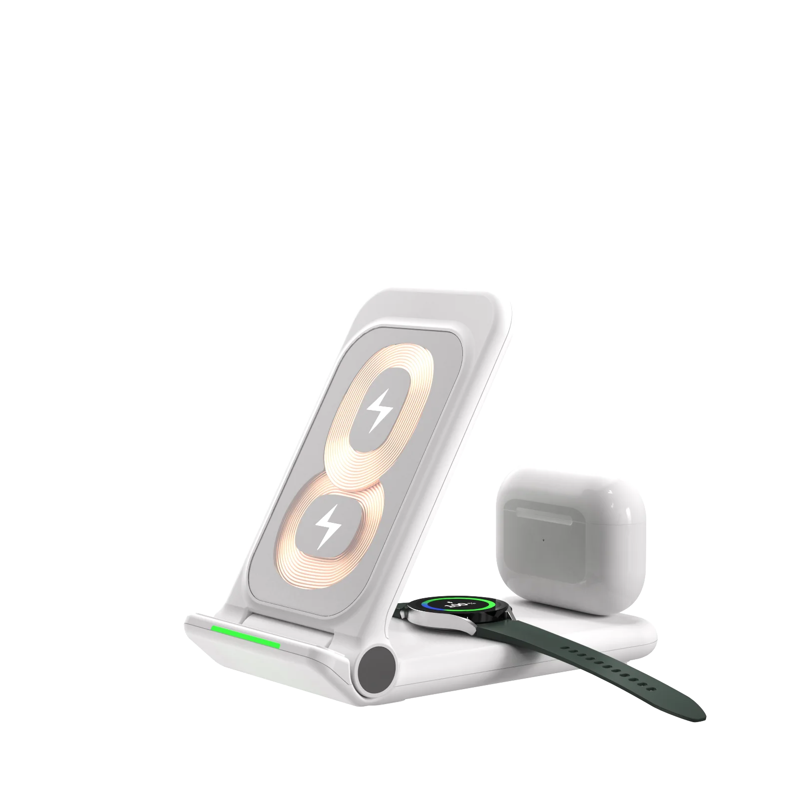 3 in 1 smart portable phone holder watch stand wireless charging station