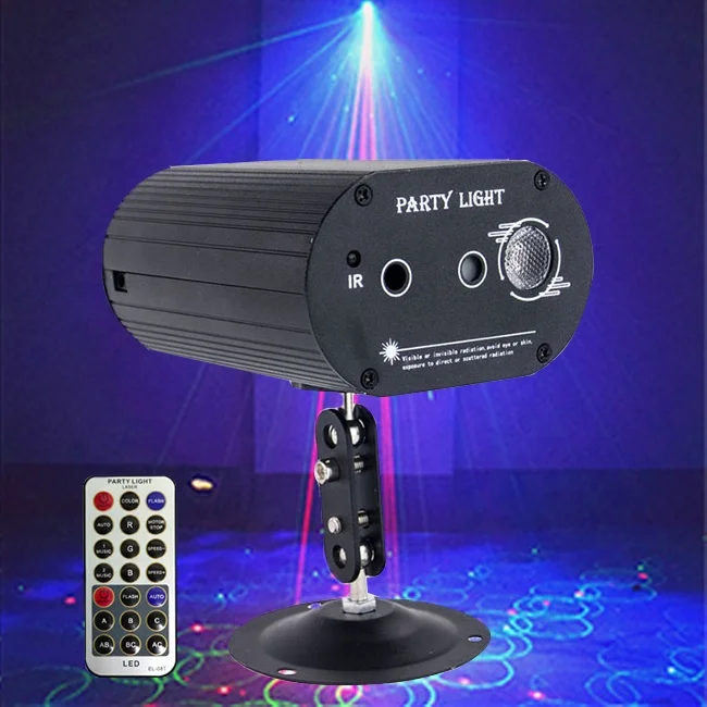 Mini Portable RGB 3 Lens DJ Disco Stage Laser Light Sound Activated Led Projector Party Lights