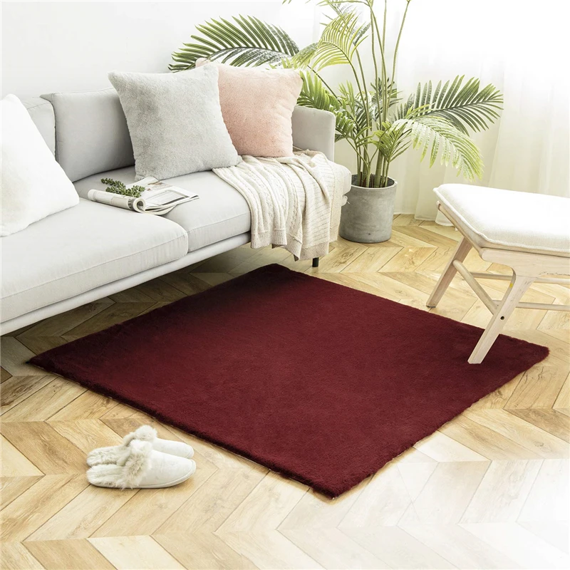 Simple Design Ultra Soft Rabbit Fur Carpet For Bedroom