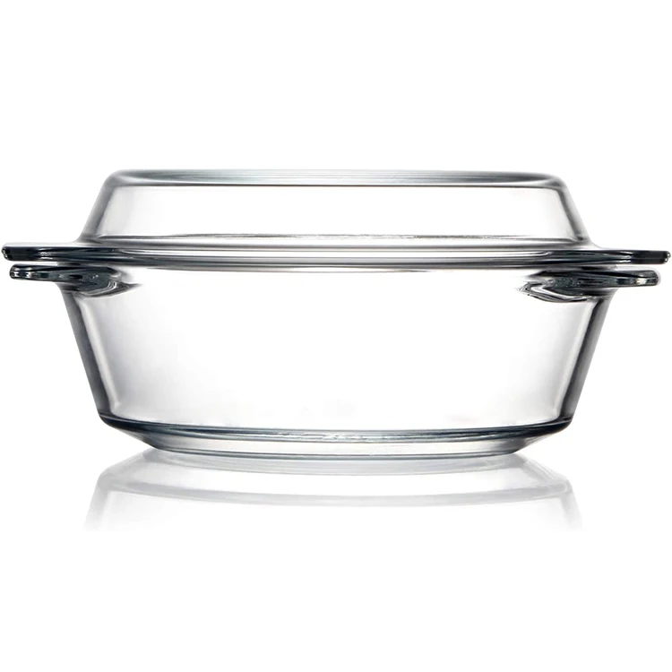 Microwave Oven Safety Round Oval Borosilicate Glass Baking Dishes with Glass Bowl Lid 1.4L 2.1L 3L