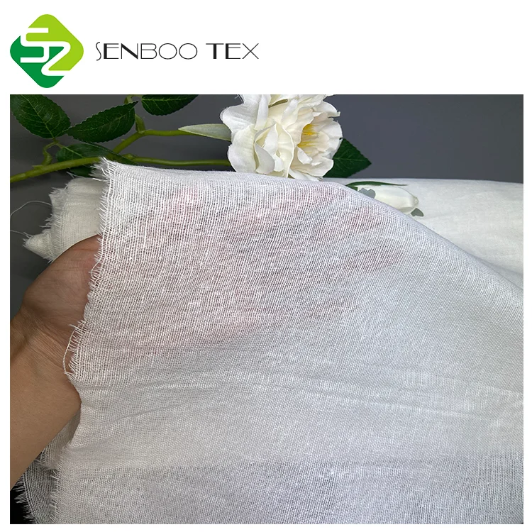 100% Unbleached White Ramie Fabric 110gsm Linen-Like Eco-Friendly Woven Mesh Fabric for Food Wraps Package Shirts Dresses
