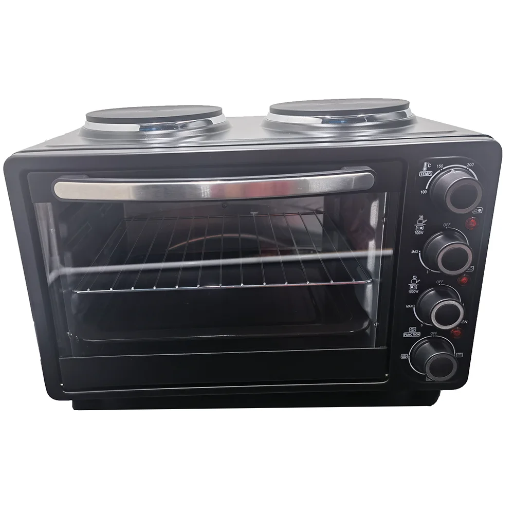 kitchen electric appliance oven 23L TO 100L Capacity with 2/3 hotplates OEM multifunctional mechanical household pizza oven
