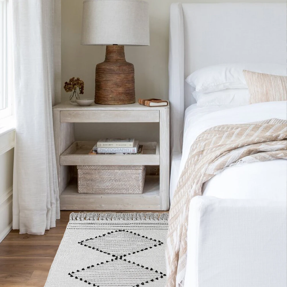 Manufacturer Wholesale Washable Bohemia Woven Tassel Rugs Home Decor Living room Hallway Carpet