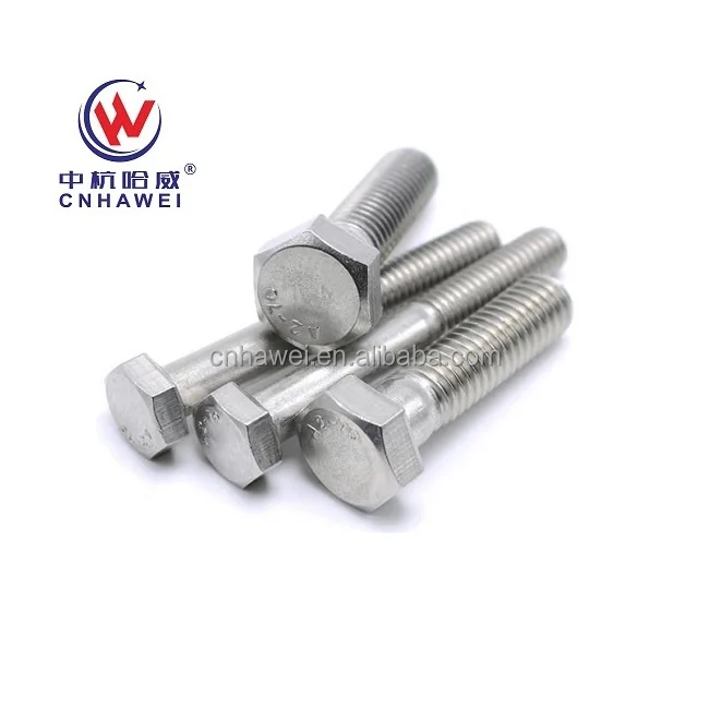 A2-70, A4-70, A4-80 Stainless steel DIN 931 hexagon screw head bolts