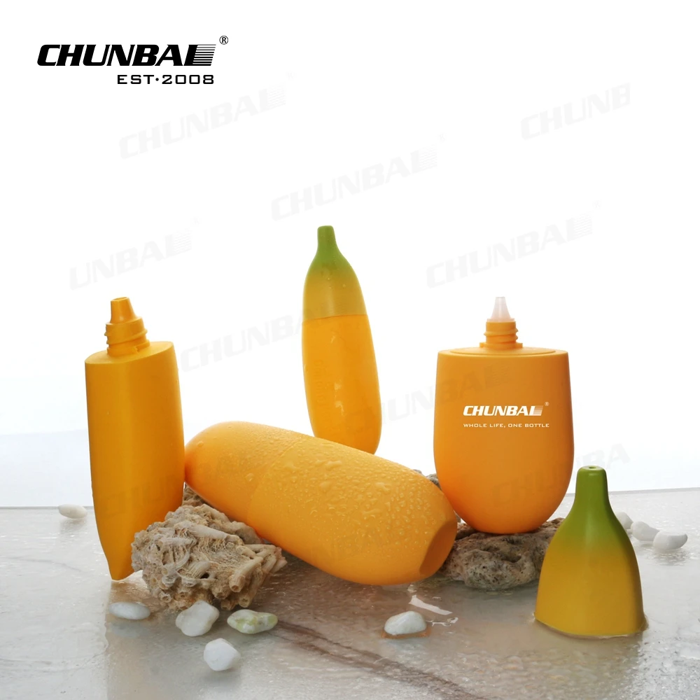 Best Selling 35ml 80ml 85ml Empty Banana Shape Hdpe Bio Tube Bottle Plastic Essence Sunscreen Bottle