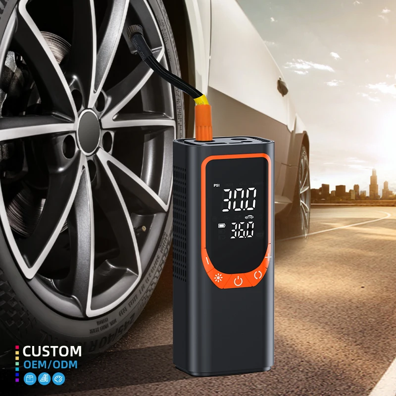Wholesale Customization Digital Air Pump 12V Electric Power Tires Portable Air Compressor for Car  Bicycle Tires Digital Display