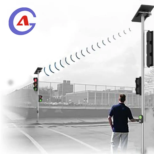 wireless solar walkway zebra traffic light pedestrian crossing push button