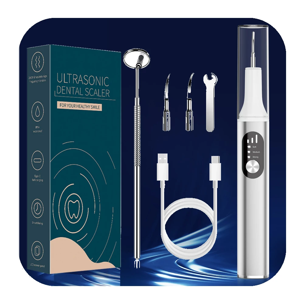 2023  new Electric Dental Calculus Remover Sets Teeth Whitening Cleaning Kit Ultrasonic Tooth Cleaner OEM factory