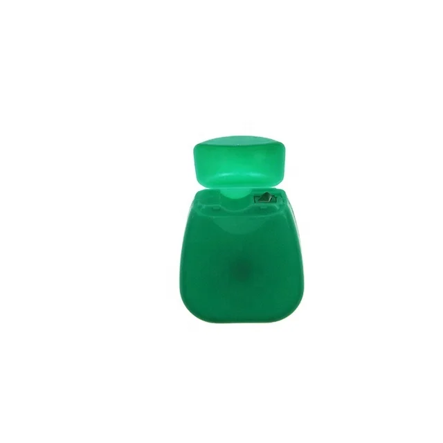 Dental floss with box mint-flavor portable green plastic box packing dental floss silk nylon gentle gum care
