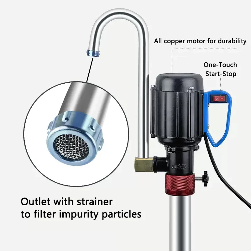 200l 55 Gallon switch automatic portable electric diesel fuel oil drum and barrel pumps
