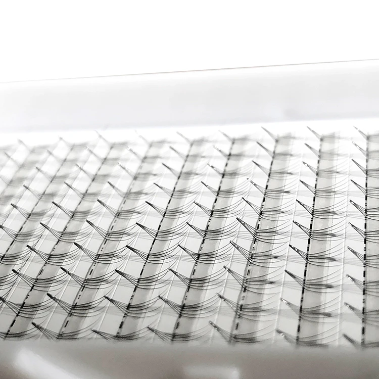 
High Quality Hot Seller 3D And 5D L Curl 0.03 And 0.05 Premade Fan Eyelashes Customized Trays Cards Accept Individual Lashes 