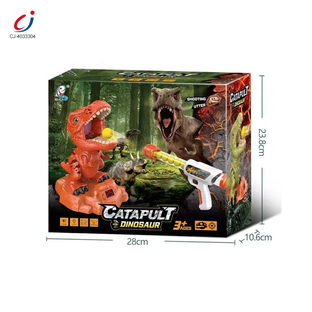 Chengji Juguetes Novedosos 2024 Boy Dinosaur Target Shooting Toy Moving Dinosaur air Pump Gun Shooting Game Toy for Kids