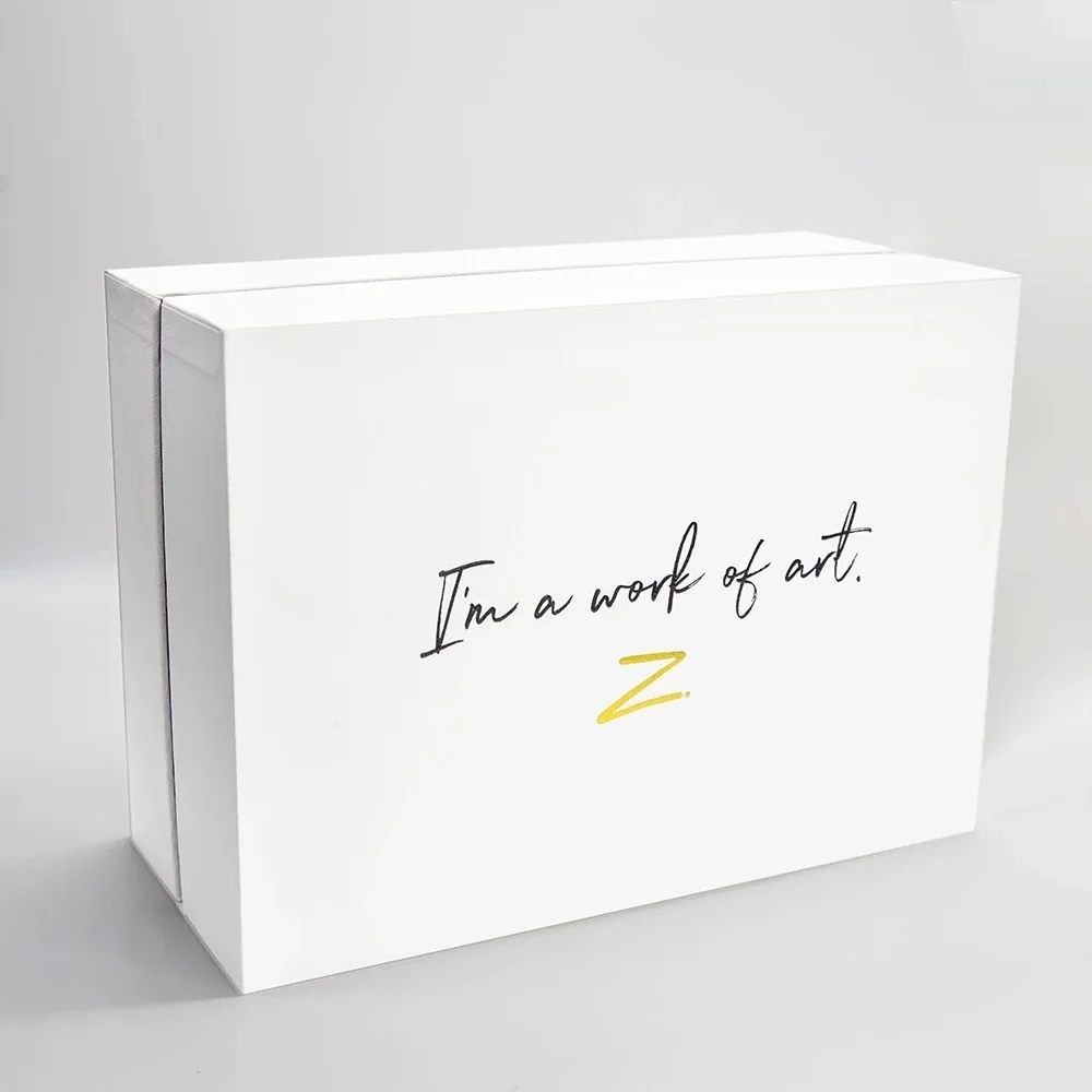 Custom Luxury High Quality Rigid Cardboard Packaging White Removable Lid Paper Gift Boxes With Neck