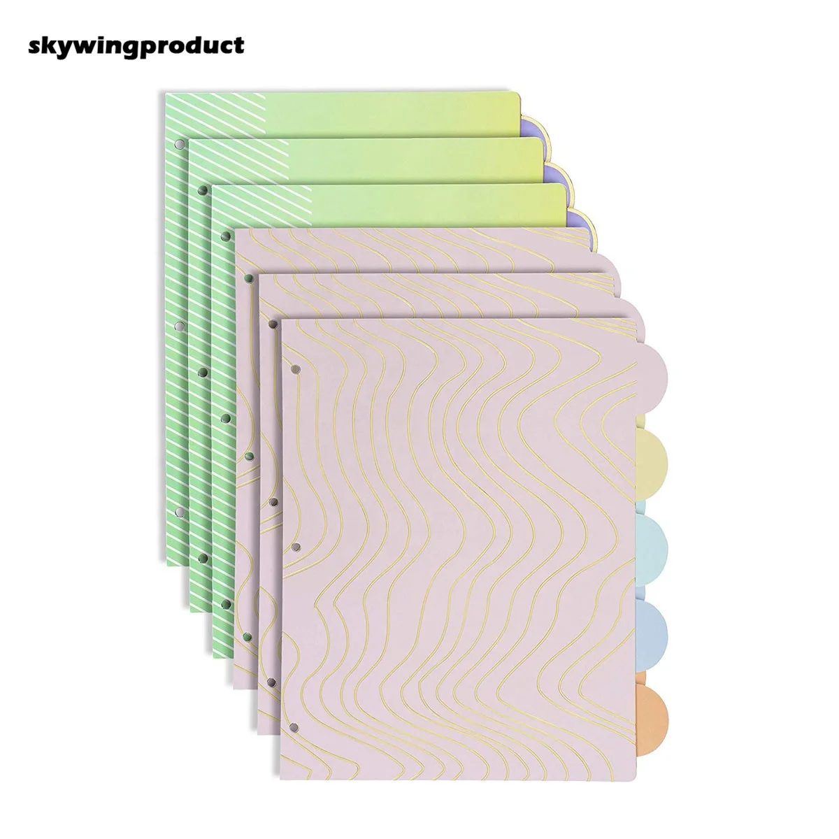 skywingproduct factory wholesale Manila Paper 1/5 cut Binder Dividers with Insertable Colored Plastic Tabs