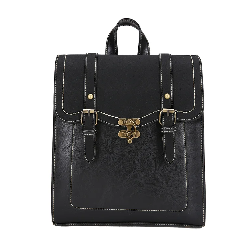 New fashion pu leather backpack for women waterproof leisure student bagpack lady crossbody bag