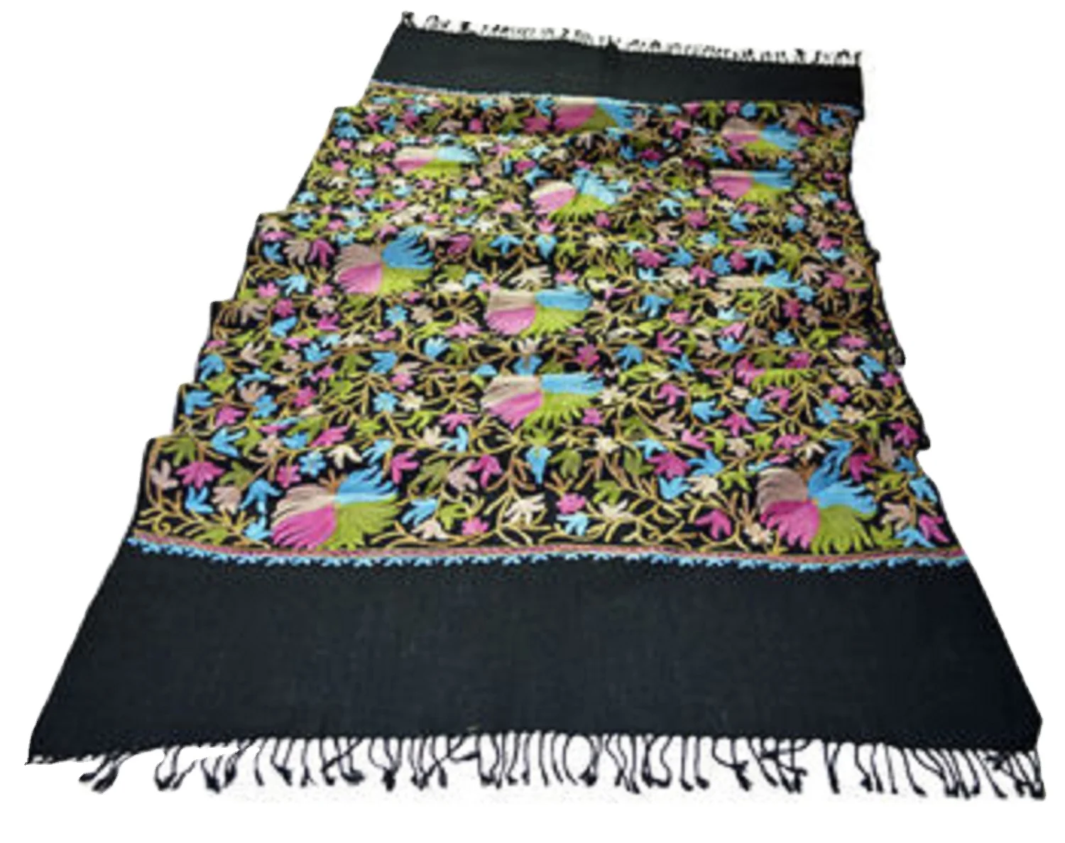 Wool embroidery shawls scarfs kashmir pashmina scarf with decorative embroidery shawls and stoles