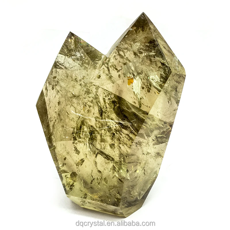 Wholesale Natural Crystal rainbow citrine polished tower Crystal craft yellow large citrine point wand for decoration