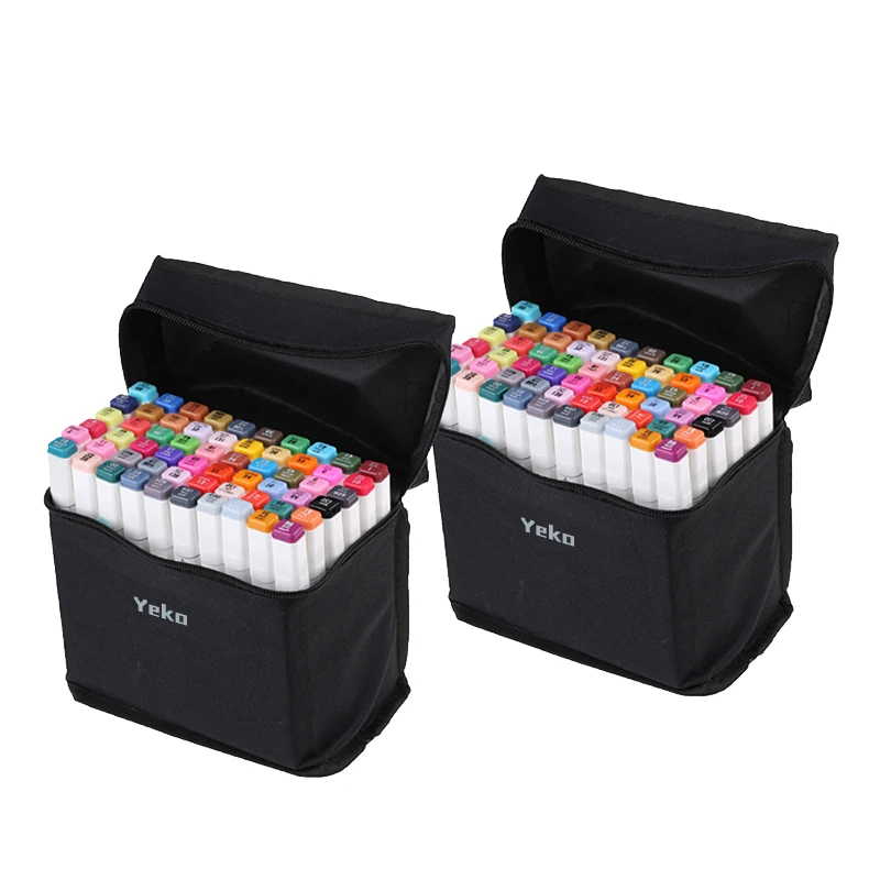 30/40/60/80 шт. спиртовые маркеры манга рисунок Маркеры Ручка на спиртовой основе эскиз жирной две ручки для рукоделия