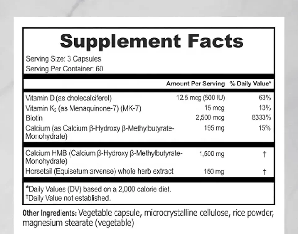 OEM Private Label Sports Nutrition HMB Supplement  Vitamin D3 Calcium HMB Capsules