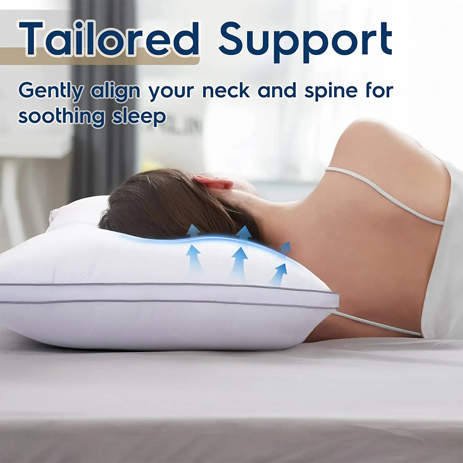 High quality 3d sleeping tube pillow hotel cushion pillow for good sleeping