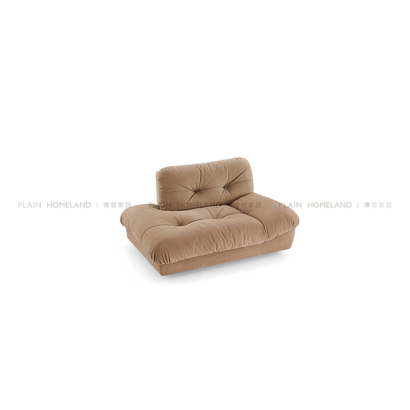 Modular Upholstered Fabric Corner Sofa With Button Sectional Single Sofa