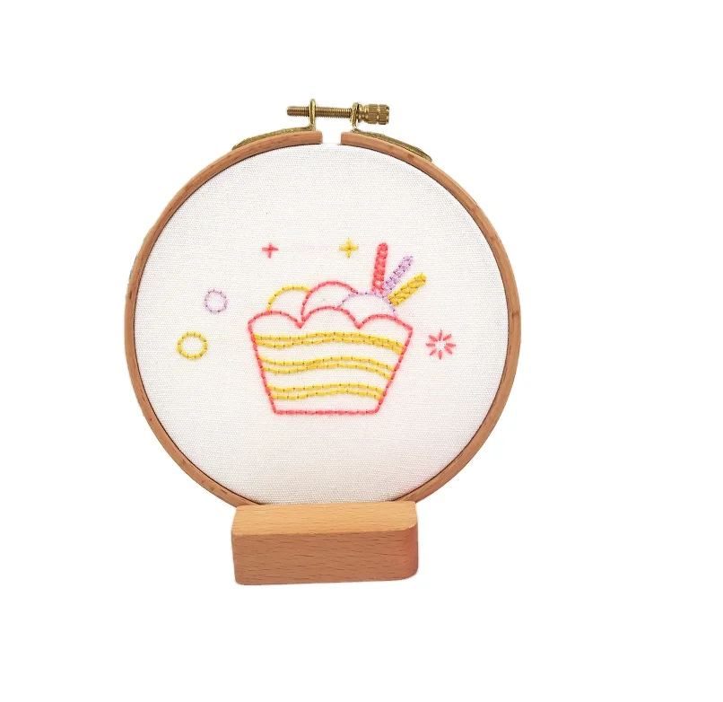 
Embroidery Starter Kit Diy Embroidery Flower Handwork Needlework Cross Stitch Kit Ribbon Painting Embroidery 