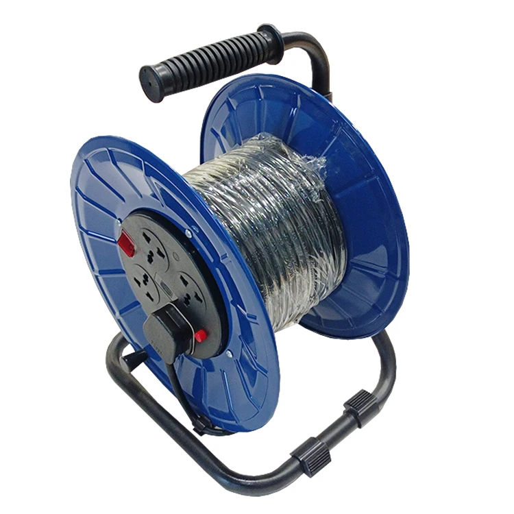 50M 4 Outlet 4 Wire Portable Electric UK Power Universal Plastic Extension Cord Reel
