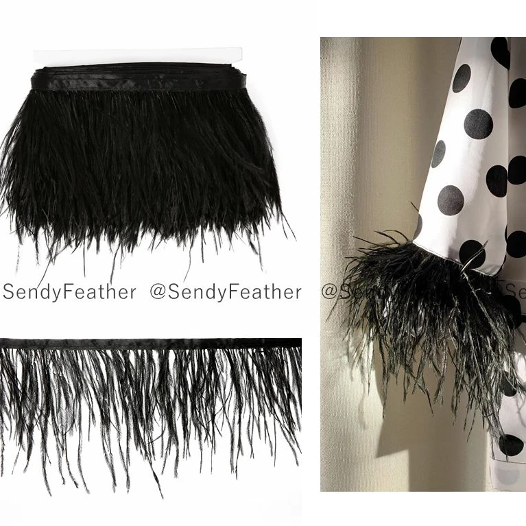 10-15 cm Ostrich Feathers Trim Ribbon Feathers Sewing Fringe Ostrich Feather Trim for Pyjamas Stain Silk Blazer Dress