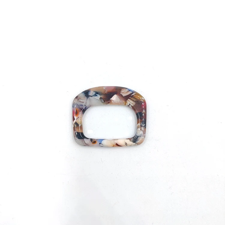 BU062402 Free Sample Colorful Gravel Acetic Custom Logo Garment Belt Buckle Acetate Shell Cut Buckles For Clothes