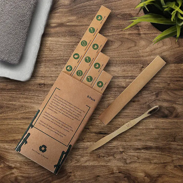 Wholesale eco friendly bamboo travel wooden toothbrush painted wood toothbrush bamboo