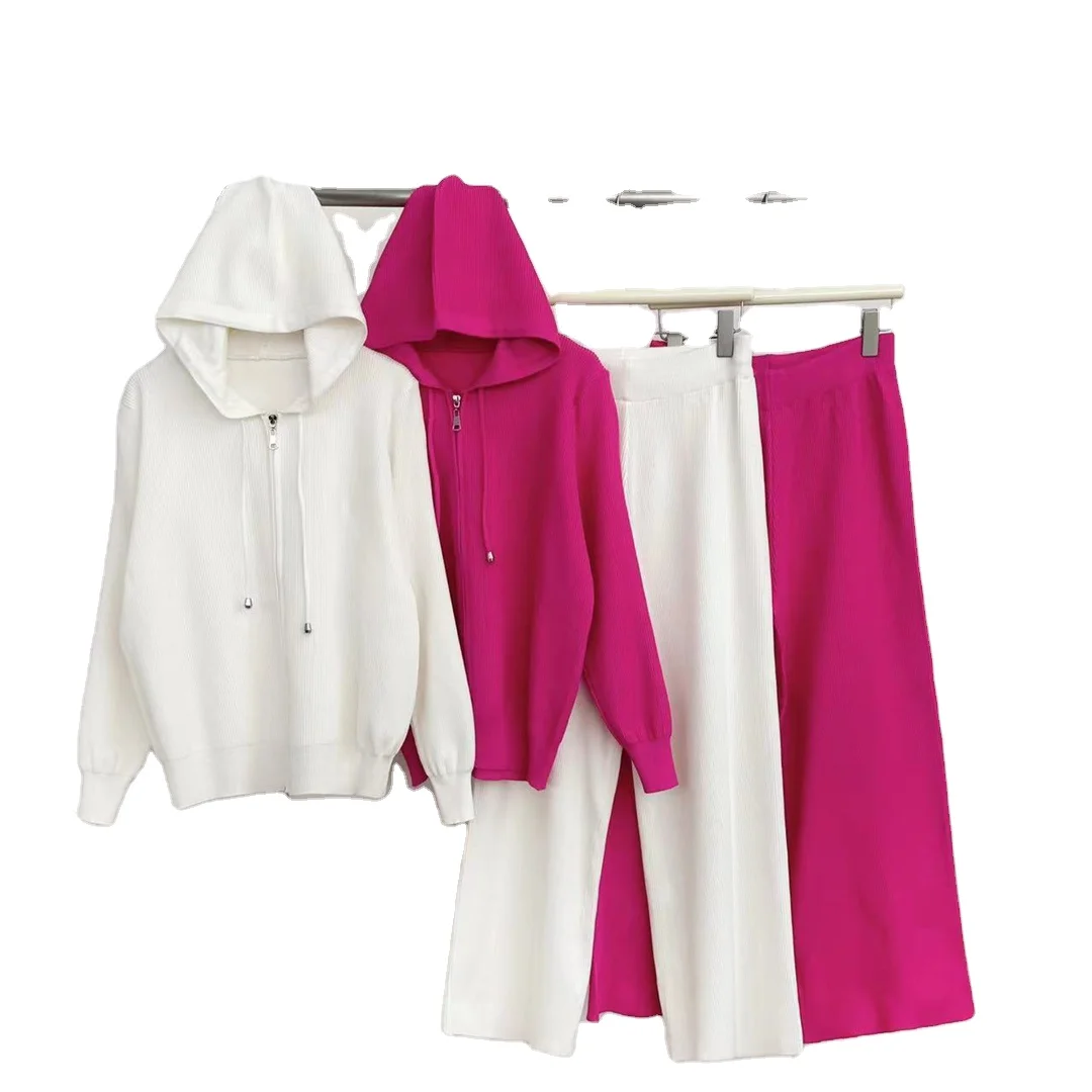 CONTACT ME CATALOG VIP links solid knitted tracksuit casual designer 2 piece set for women