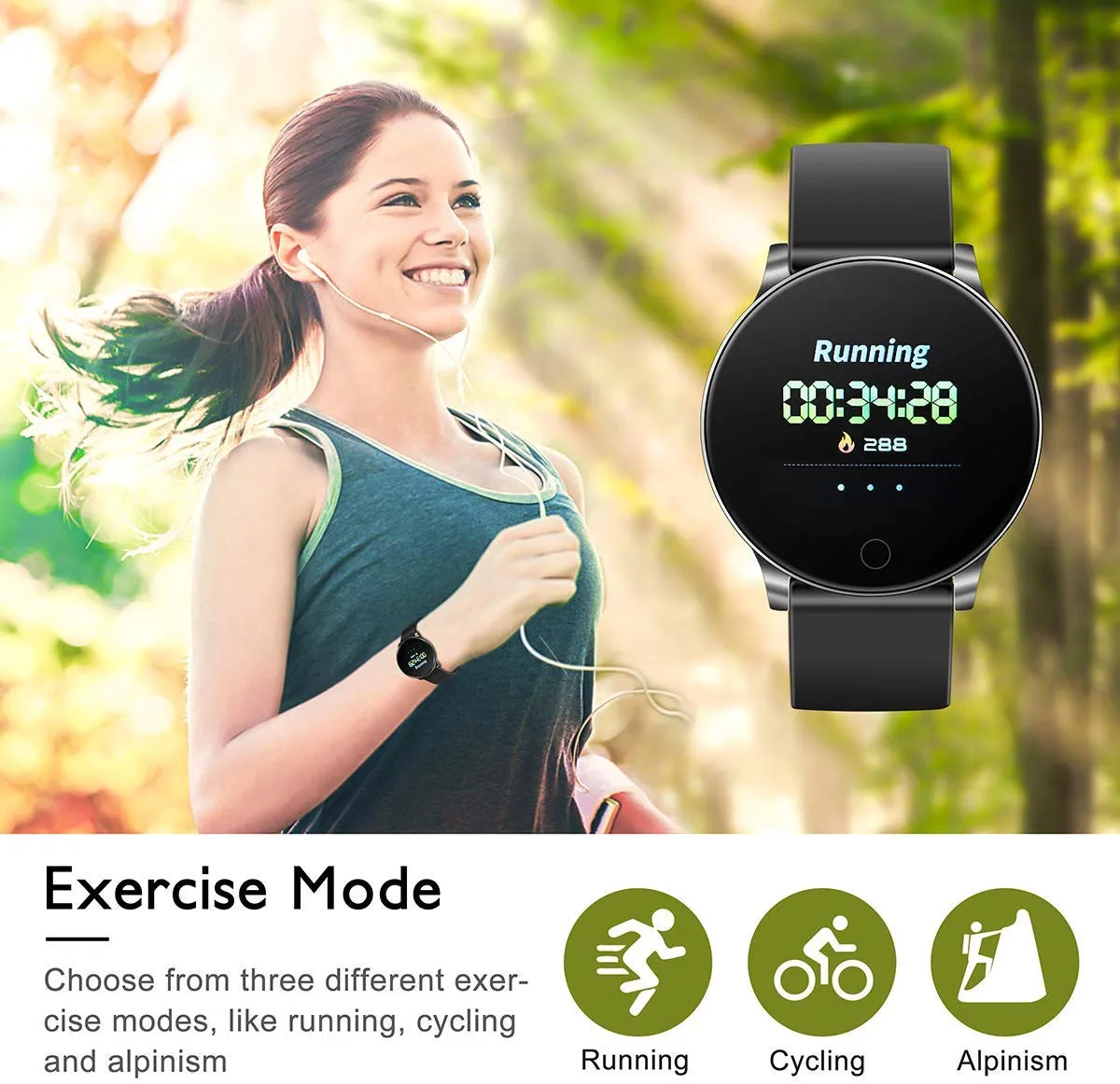 w8 women men smart watch with metal  straps band bracelet ladies Weather Forecast Fitness sports tracker heart rate