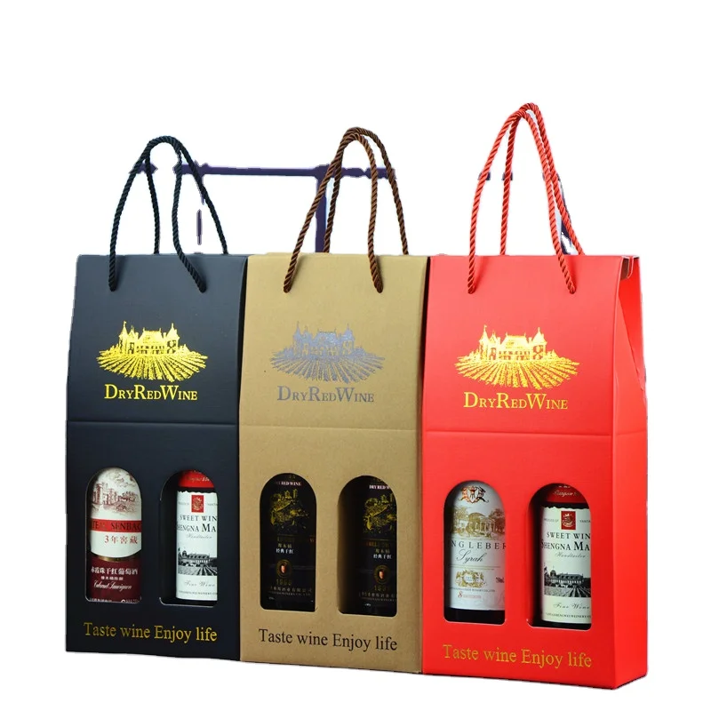 Custom Cardboard Bottle Beer Box Paper Corrugated Pack Wine Gift Shipping Beer Carrier Packaging Carton Box With Handle