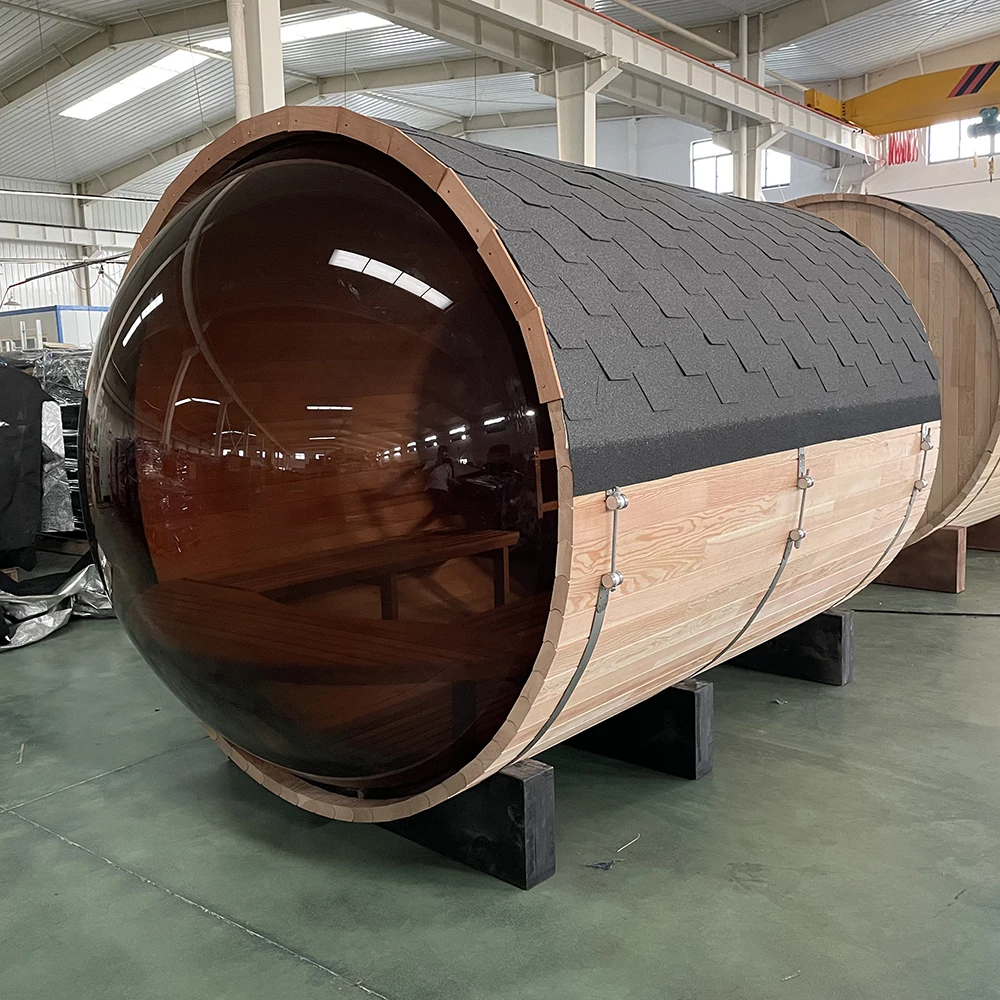 Smartmak Outdoor 2 Person Wet Steam Barrel Sauna Round Wooden Sauna Barrel