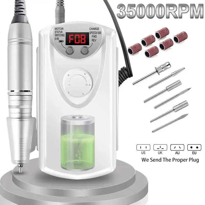 Hot sell Manicure Tool nail drill Rechargeable Polishing Nail Polisher Machine Primer Pen Portable Nail Drill 30000rpm