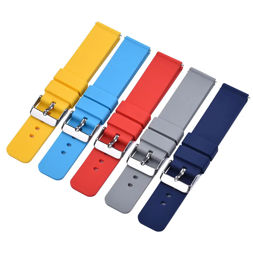 wholesales watch band strap 20mm 22mm quick release soft silicone watch band odm watch strap