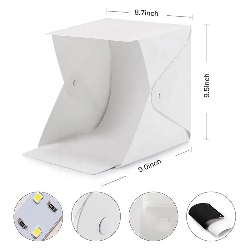 Portable Folding Photography Photo Studio Softbox LED Light Photo Background Kit Light Box for DSLR SLR Camera
