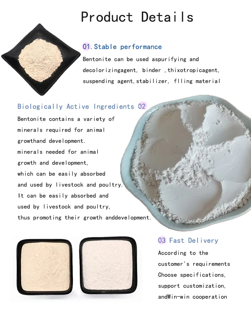 Calcium based bentonite for feed additiv