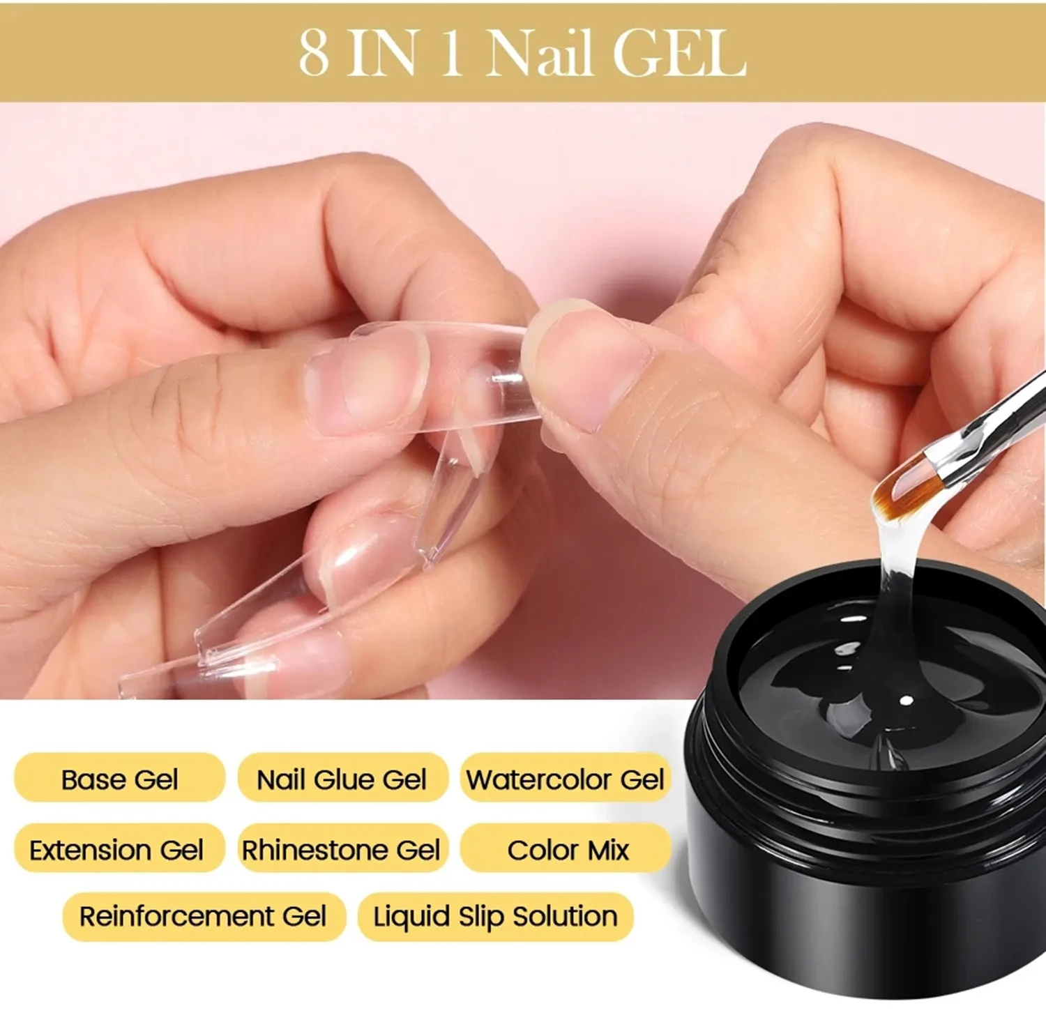 YIMART PRETTY 8g/Box Rhinestones Glue Gel Transparent Color Sticky Gel For Manicure Rhinestone Jewelry Decorations Nail Glue