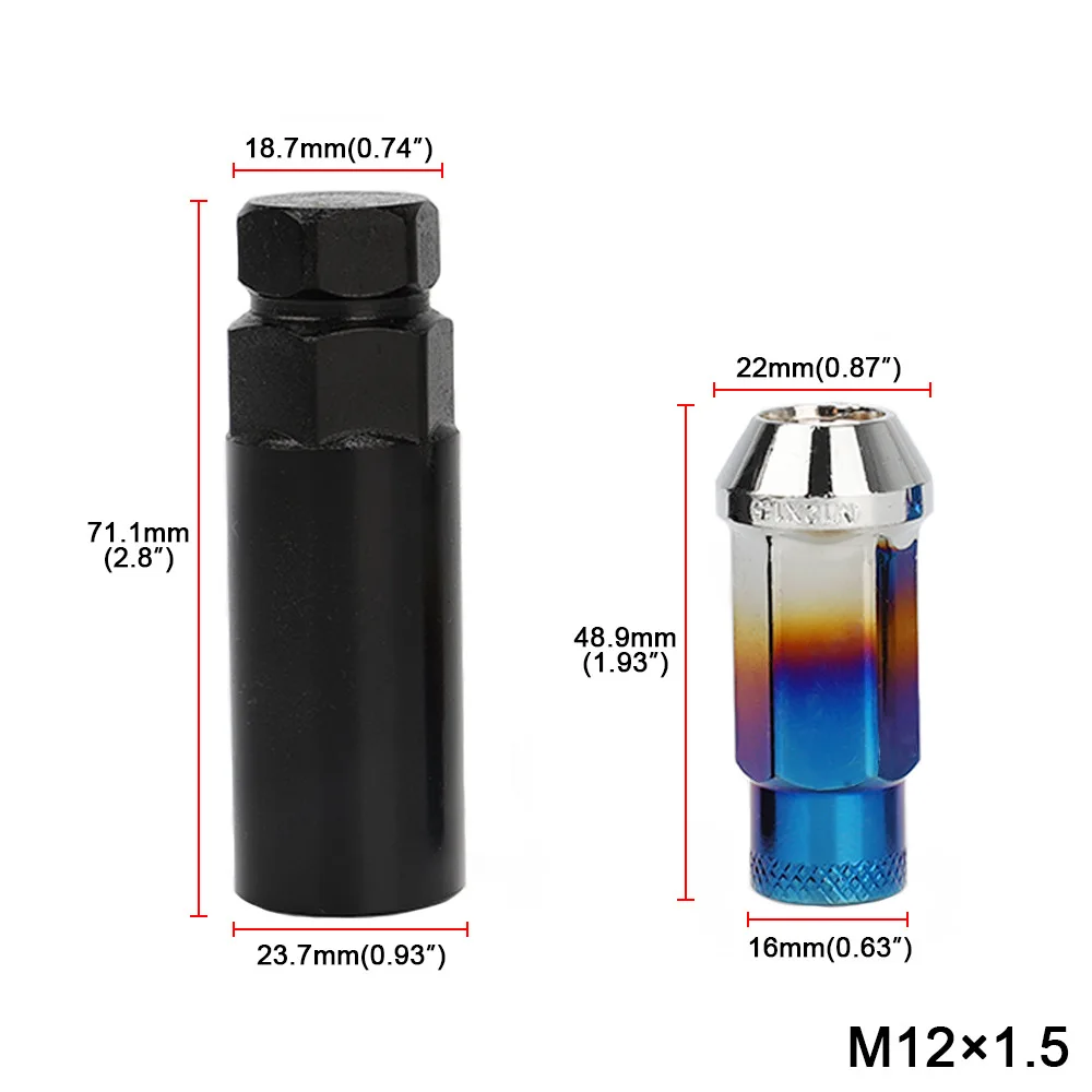 AUSO WD Длина 49 мм горячая Распродажа M12x1.25 легированная сталь железный замок Колесные гайки