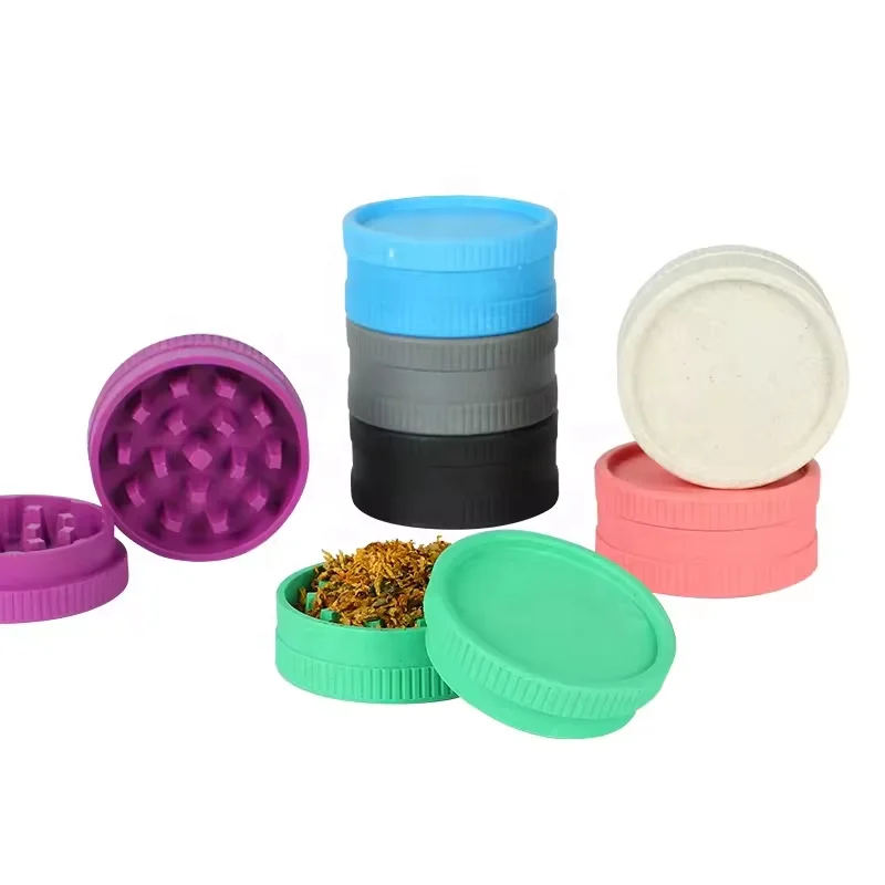 Portable Biodegradable Plastic hemp Shredders Manual Spice & Tobacco grinders with custom logo