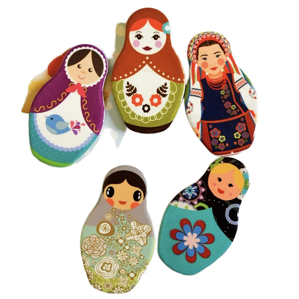 Russian Dolls Fridge Magnet Ceramic Matryoshka Refrigerator Sticker 3D Tourism Cartoon Pattern Kitchen Home Decoration