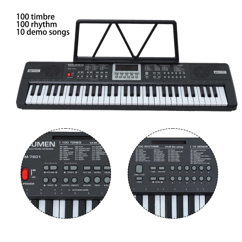 61 Keys Musical Instruments Toys Piano Keyboard Synthesizer Electronic Organ