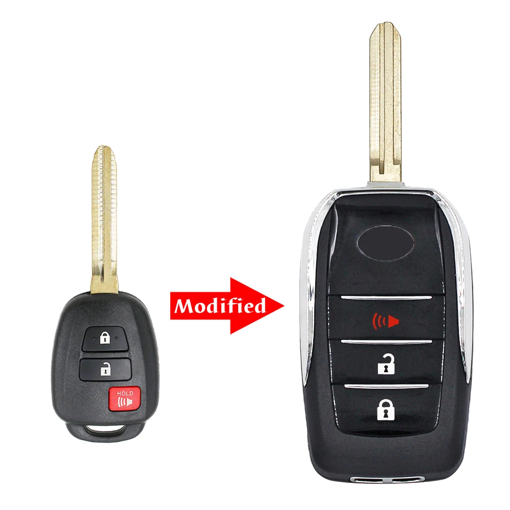 2/3/4 buttons Upgraded flip Remote key shell case fob for TOYOTA Avalon Corolla Camry Prius RAV4 Auris Hilux Land Cruiser TOY43