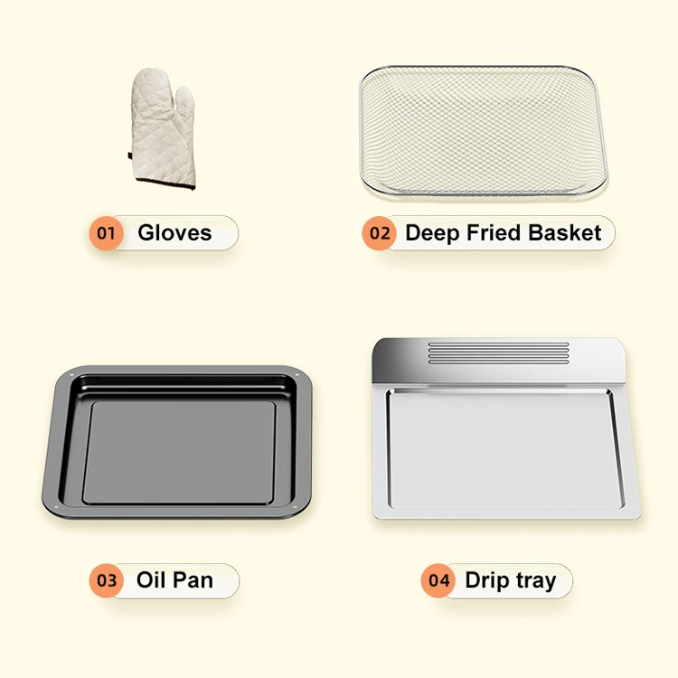 Electric Air Fryer And Toaster Bake Oven 12l Chips Pizza Toaster Convection Oven Big Capacity 18L Without Oil One Touch Screen