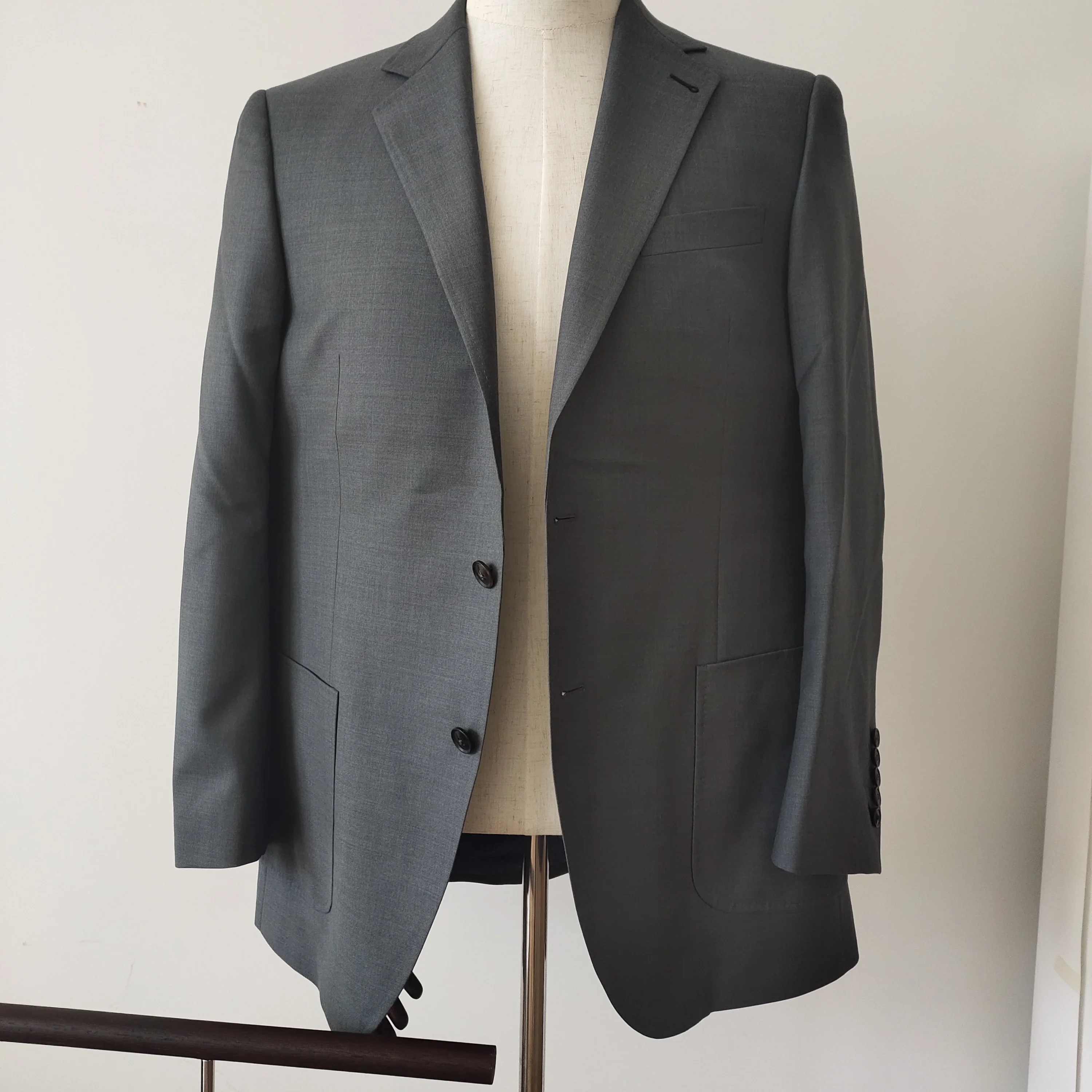 Window products full canvas 2 pieces custom bespoke tailor suits wool fabric man blazer and pant suits for men