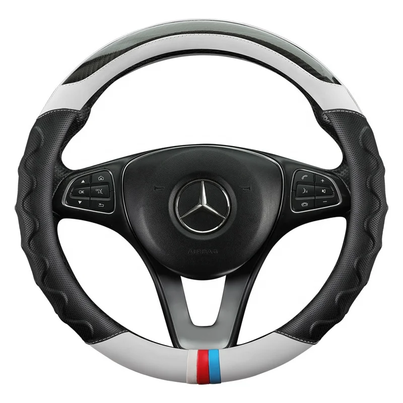 Automobile accessories steering wheel protective cover carbon fiber PU panel sports and fashionable steering wheel cover