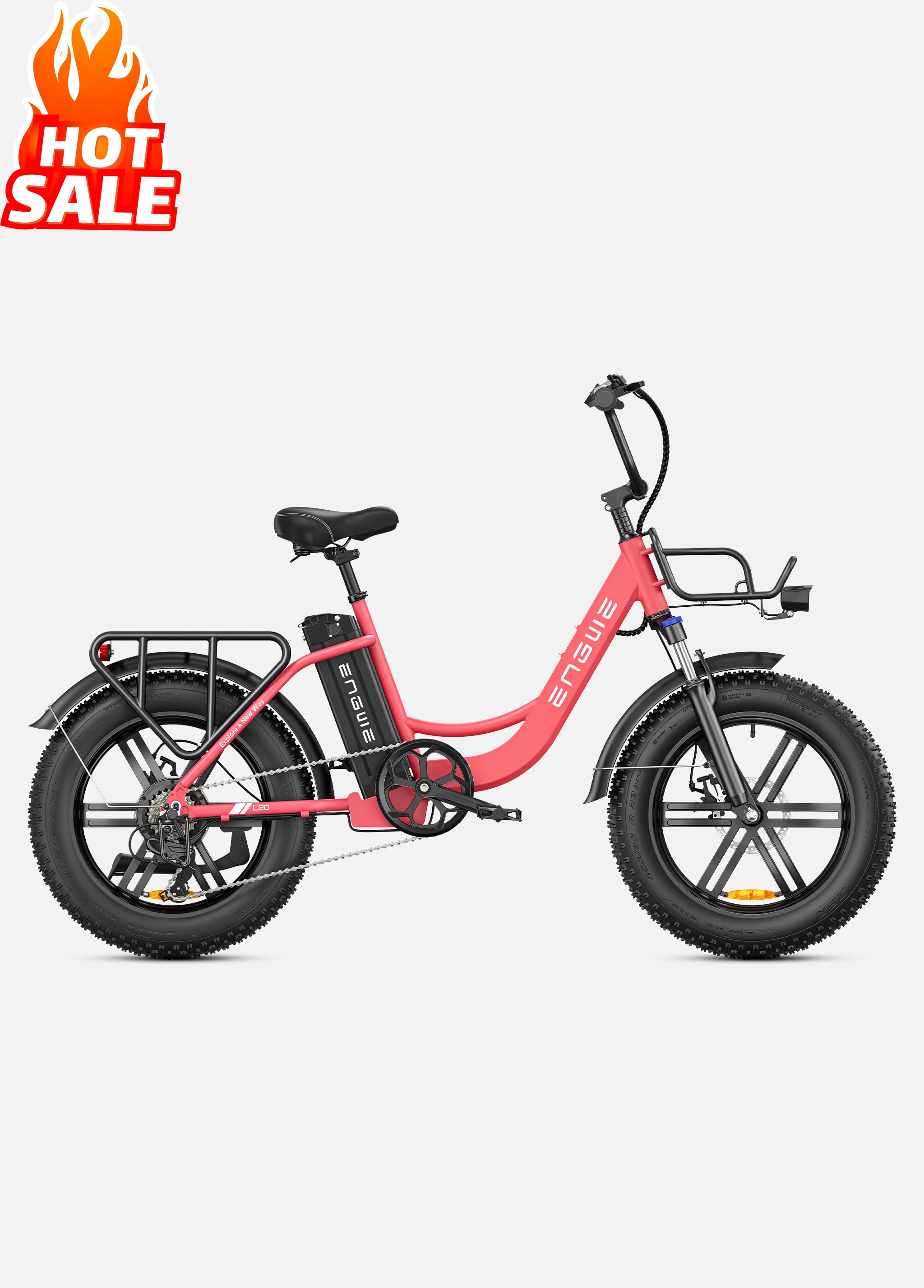 ENGWE  L20 Step Through Electric Bike for Adults 20 . 4 Fat Tire Max Speed 25KMH Urban Bike  48V13Ah  fat tires ebike for ladies