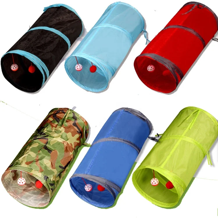 
New product launch collapsible waterproof fabric 3 way tunnel cat toys interactive 